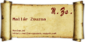 Mallár Zsuzsa névjegykártya